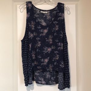 Wallflower flowered tank top shirt juniors 3X
